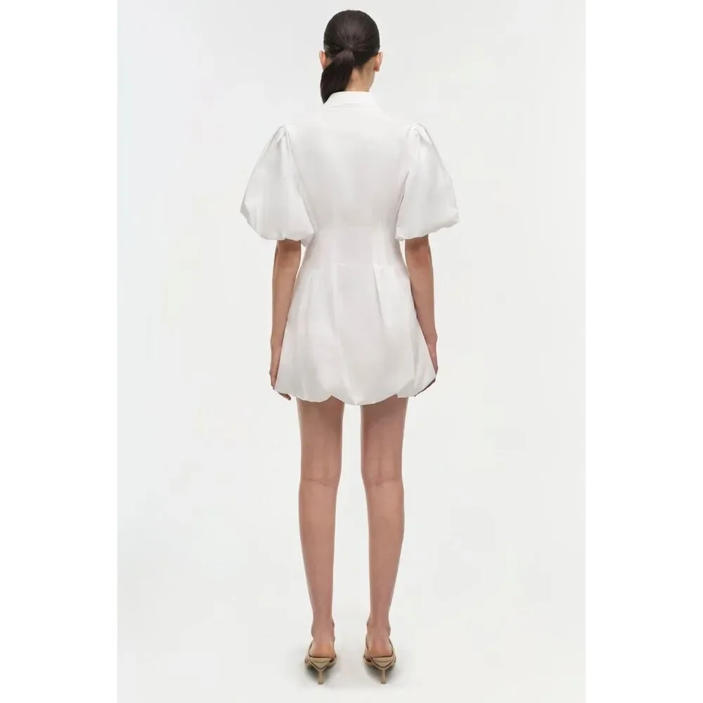 JONATHAN SIMKHAI Womens Signature Cleo Puff Sleeve Mini Dress White Size 6 - Picture 3 of 11